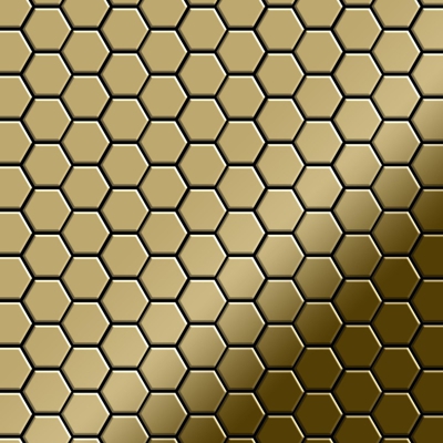 Mosaico metallo solido Titanio specchiato Gold oro spesso 1,6 mm ALLOY Honey-Ti-GM