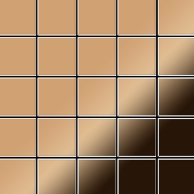 Mosaico metallo solido Titanio specchiato Amber rame spesso 1,6 mm ALLOY Century-Ti-AM