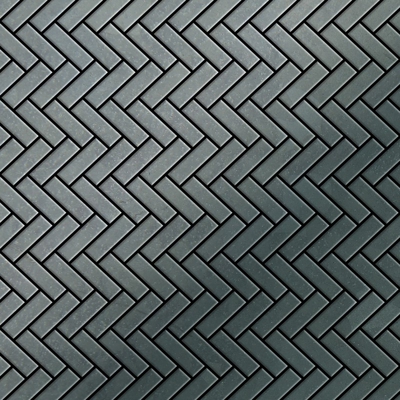 Mosaico metallo solido Acciaio grezzo laminato grigio spesso 1,6 mm ALLOY Herringbone-RS