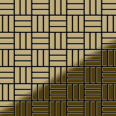 Mosaico metallo solido Titanio specchiato Gold oro spesso 1,6 mm ALLOY Basketweave-Ti-GM