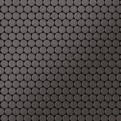 Mosaico metallo solido Titanio spazzolato Smoke grigio scuro spesso 1,6 mm ALLOY Penny-Ti-SB