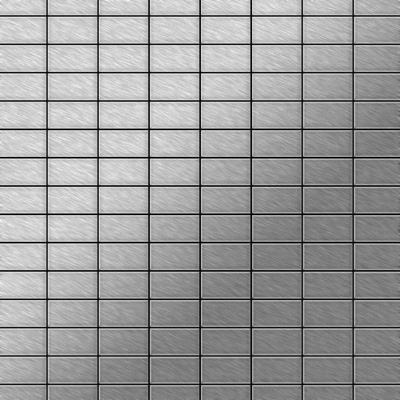 Alloy - Mosaico metallo solido Acciaio inossidabile spazzolato grigio spesso 1,6 mm Bauhaus-S-S-B