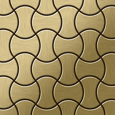 Mosaico metallo solido Titanio spazzolato Gold oro spesso 1,6 mm ALLOY Infinit-Ti-GB disegnato da Karim Rashid