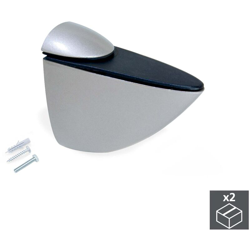 Emuca Lotto di 2 reggimensole Azor Emuca per mensole in legno o vetro finitura grigio metallizzato precio