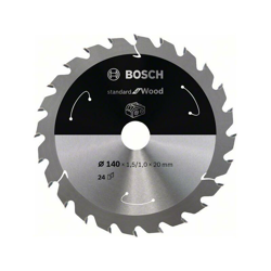 Bosch Lama per sega circolare Standard for Wood per seghe a batteria 140x1.5/1x20 T24 - 2608837671 características