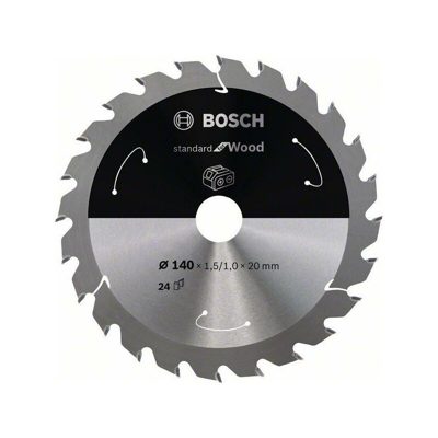 Bosch Lama per sega circolare Standard for Wood per seghe a batteria 140x1.5/1x20 T24 - 2608837671