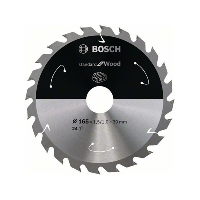 Bosch Lama per sega circolare Standard for Wood per seghe a batteria 165x1.5/1x30 T24 - 2608837688