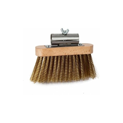 Marca - SPAZZOLA DA FORNO PULIZIA CENERE GIREVOLE IN OTTONE SENZA MANICO V/MIS 12747V CM 27x65 (17935)