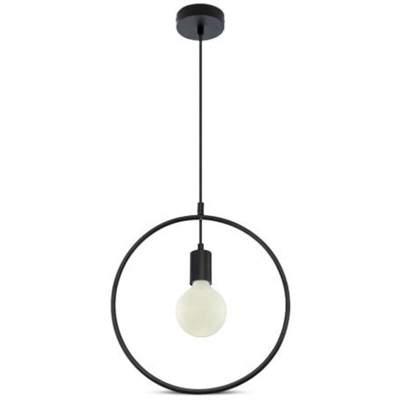 V-Tac Lampada A Sospensione Geometrica Cerchio Attacco E27 Colore Nero 3836