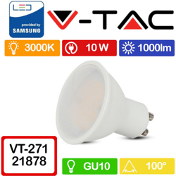 V-Tac Lampadina Led Chip Samsung 10W Attacco Gu10 Luce Calda 3000K Vt-271 878 características