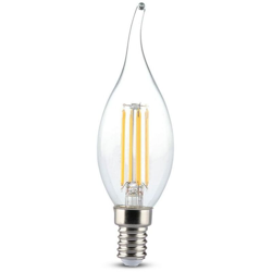 Lampadina LED V-TAC E14 4W Candela a Fiamma Filamento Ambrato 2200K características