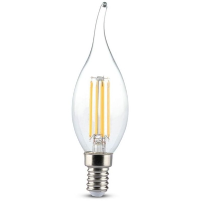 Lampadina LED V-TAC E14 4W Candela a Fiamma Filamento Ambrato 2200K
