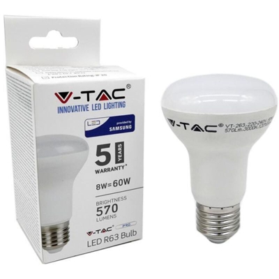 V-Tac Lampadina Led Chip Samsung 8W Attacco E27 Luce Naturale Vt-263 142