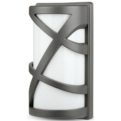 V-tac - Portalampada Moderno da parete esterno IP54 alluminio Grigio 1xE27