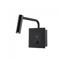 Lampada da muro nera Led COB 3W pulsante ON/OFF e presa USB V-TAC VT-2943 3000K precio