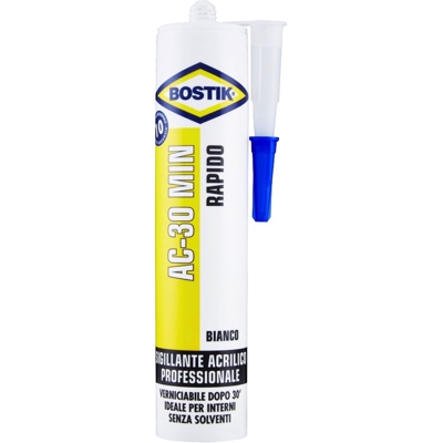 12 PZ Di BOSTIK SIGILLANTE ACRILICO '30 MINUTI' 300ML.