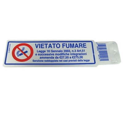 Safety - Vietato Fumare Con Sanzione Pvc Argento