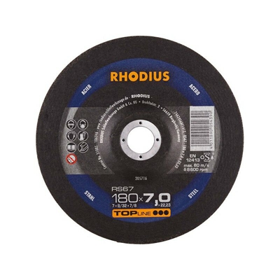 Rhodius - Disk Coppettazione Rs67 180 X 7,0 Millimetri In Acciaio Rodio (A 10)