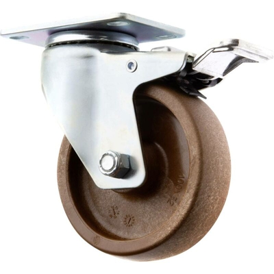 TOOLCRAFT TO-5137947 Rotella girevole con freno di stazionamento 100 mm con piastrina ad avvitamento - poliammide e fib
