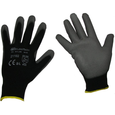 Guanti da lavoro Sikurotech 21101 taglia 7 nylon poliuretano nero