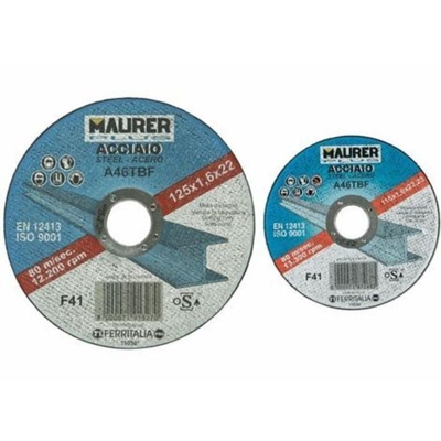 Mola Abrasiva per Taglio Ferro Misura 115X3 mm Foro 22,23 mm Maurer Plus - MAURER-PLUS