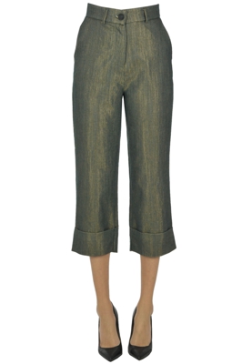 Cropped corduroy trousers