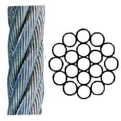 Fune Acciaio Zincato 19 Fili Elettricista Metri 100 Diametro Mm. 6 - FERRAMENTA MARTINA