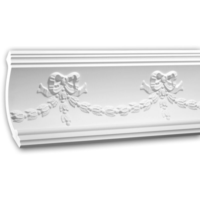 Profhome Decor - Cornice soffitto parete 150120F Profhome modanatura cornice flessibile modanatura tipo stucco stile neoimpero bianco 2 m