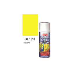 Smalto acrilico professionale spray Giallo zinco Ral 1018 CFG características