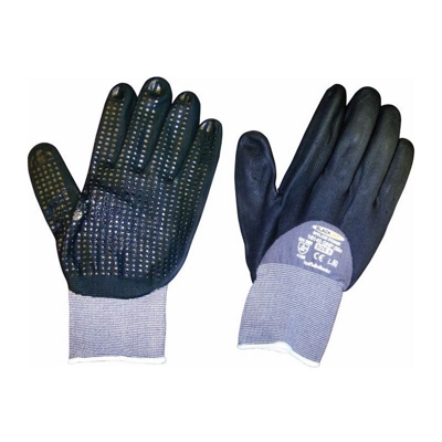 Guanti da Lavoro in nylon Tg.10 mod. Black Dot Nylon Foam con Polsino - EAC