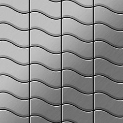 Mosaico metallo solido Acciaio inossidabile Marine spazzolato grigio spesso 1,6 mm ALLOY Flux-S-S-MB disegnato da Karim Rashid características