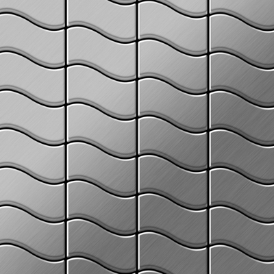 Mosaico metallo solido Acciaio inossidabile Marine spazzolato grigio spesso 1,6 mm ALLOY Flux-S-S-MB disegnato da Karim Rashid