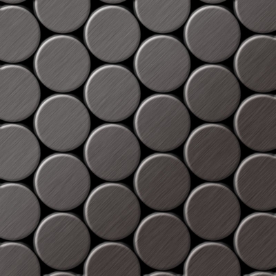 Alloy - Mosaico metallo solido Titanio spazzolato Smoke grigio scuro spesso 1,6 mm Dome-Ti-SB
