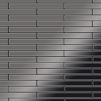 Mosaico metallo solido Titanio specchiato Smoke grigio scuro spesso 1,6 mm ALLOY Avenue-Ti-SM