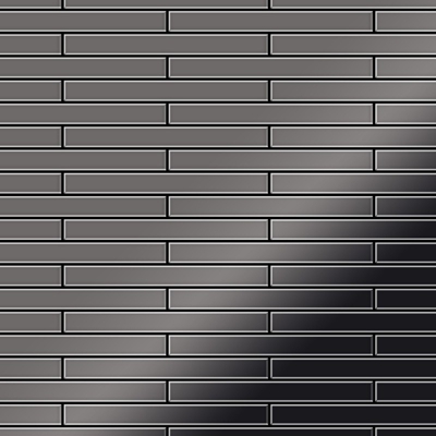 Mosaico metallo solido Titanio specchiato Smoke grigio scuro spesso 1,6 mm ALLOY Deedee-Ti-SM