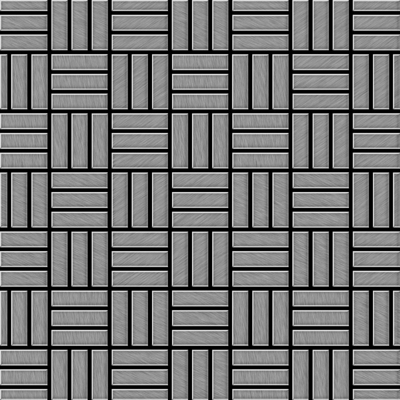 Mosaico metallo solido Acciaio inossidabile spazzolato grigio spesso 1,6 mm ALLOY Basketweave-S-S-B