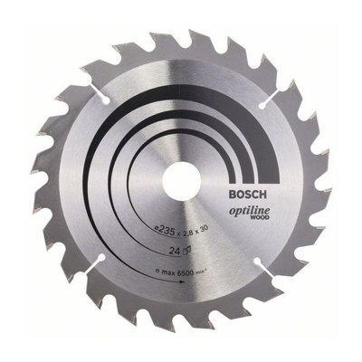 Bosch Lama per sega circolare Optiline Wood per sega circolare manuale, 235 x 30/25 x 2,8 mm, 24