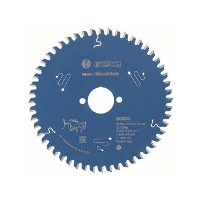 Bosch Lama per sega circolare Expert for Aluminium, 165 x 30 x 2,6 mm, 52