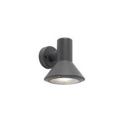 QAZQA Applique humilis - Moderno - Alluminio,Vetro - Grigio/Trasparente/Grafite - Tondo Max. 1 x Watt en oferta