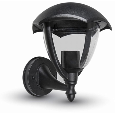 V-Tac Applique Verso L'Alto Da Esterno Attacco E27 In Plastica Colore Nero Ip44 Vt-730 7046