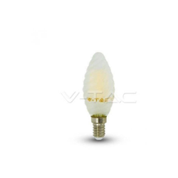 V-tac - lampadina filo led 4 watt tortiglione opaca lavorata 20000 ore 220-240 volt 300° A++ CE E14 bianco freddo no trasparente tec 609845 precio