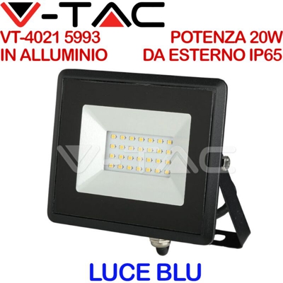 Faro LED SMD 20W E-Series Colore Blu IP65 - V-tac