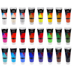 Pratico set di 24 colori acrilici assortiti Crylic di Artina, 120 ml cadauno características