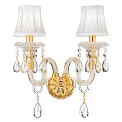 I-MONET / AP2 - Applique a due luci trasparente e oro 40 watt E14 en oferta