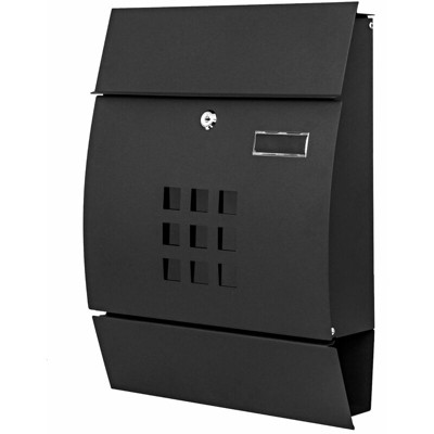 Mendler - Cassetta portalettere a parete HWC-B32 acciaio inox 11x35x45cm nero