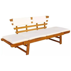 Panca da Giardino con Cuscini 2-in-1 190 cm in Massello Acacia en oferta