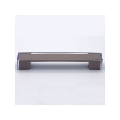 Maniglia squadrata trasparente con inserto color visone 205x30x30mm - 306 Soul - POLIDEAS