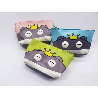 Takestop - BORSETTA POCHETTE rana PRINCIPE RANOCCHIO PORTAMONETE PORTA OGGETTI MONETE DOCUMENTI SMARTPHONE ZIP CERNIERA colore casuale
