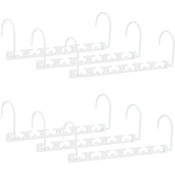 Grucce Appendiabiti Multiple in Set da 6, in Metallo, Ganci Girevoli, per 6 Appendini ciascuna, Salvaspazio, 26 cm, Bianche - RELAXDAYS precio