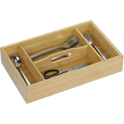 Porta Posate, Bambù, Marrone Chiaro, con le seguenti misure: 37x23x7cm, con 4 scompartimenti disponibili, di facile manutenzione, colore naturale características